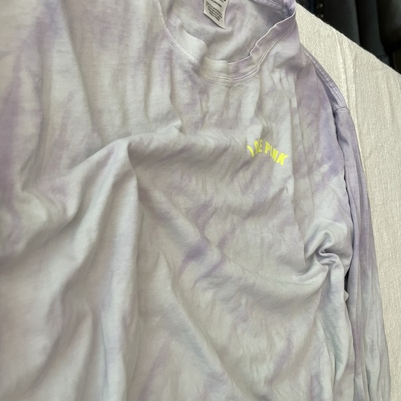 Victoria Secret PINK Campus T Shirt Purple Tie Dye Long Sleeve Women's Large - Picture 6 of 6